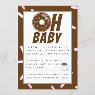 Invitation Saupoudrer de chocolat Baby shower Brunch Invitati