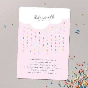 Invitation Saupoudrer de nuage et de bonbon rose saupoudrer b