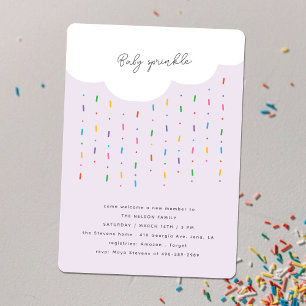 Invitation Saupoudrer de nuage et de bonbons Purple Bébé Saup