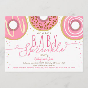 Invitation Saupoudrer la fille de beigne rose