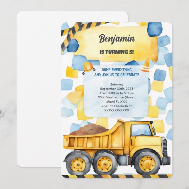 Invitation Sauter chaque chose c'est l'anniversaire (Devant / Derrière)