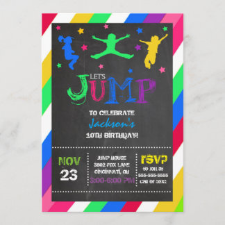 Invitation Sautez l'invitation d'anniversaire de trempoline