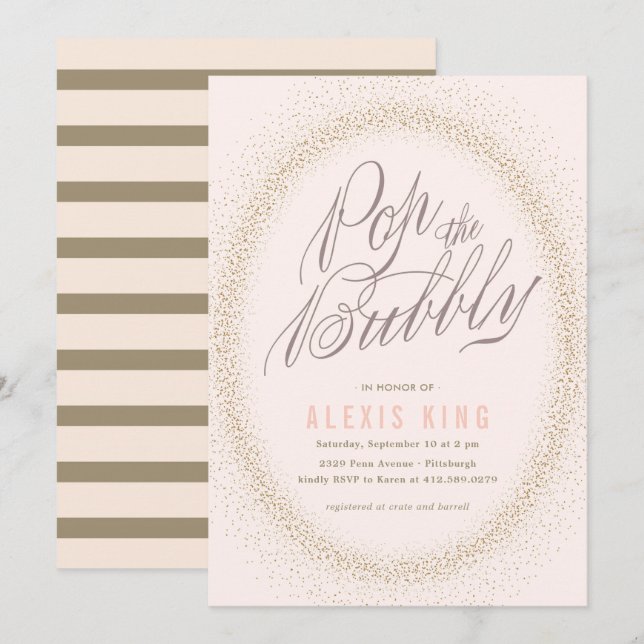 Invitation Sautez l'invitation pétillante de Fête de la (Devant / Derrière)