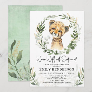Invitation Sauvage Avec Une Verdure Excitante Baby shower Léo