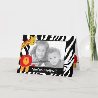 Invitation sauvage d'anniversaire de modèle photo