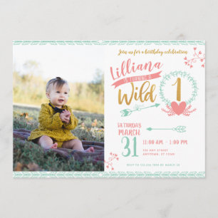 Invitation sauvage d'anniversaire de photo tribale