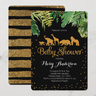 Invitation sauvage de baby shower de jungle