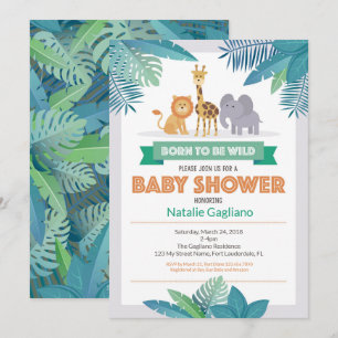 Invitation sauvage née de baby shower de safari de