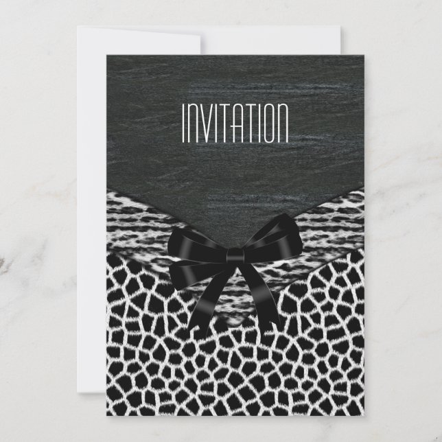 Invitation Sauvage Noir Blanc (Devant)