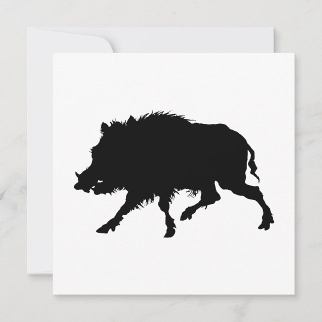 Invitation Sauvage ou cochon sauvage Élégant Silhouette (Devant)
