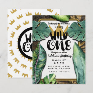 Invitation Sauvage Roi des Choses Couronne Fête d'anniversair
