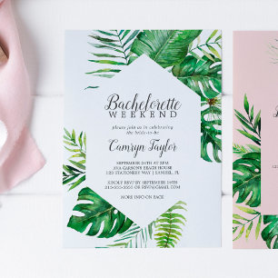 Invitation Sauvage Tropical Palm Bachelorette Week-end