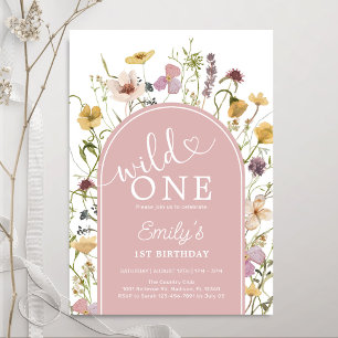 Invitation Sauvageone Fleurs Sauvages Rougissent Rose 1er Ann