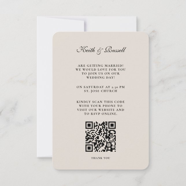 Invitation Sauvegarde minimale du sable Mariage de date (Dos)