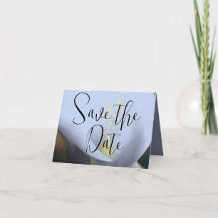 Invitation Sauvegarder la date calla lily -Bleu et Jaune