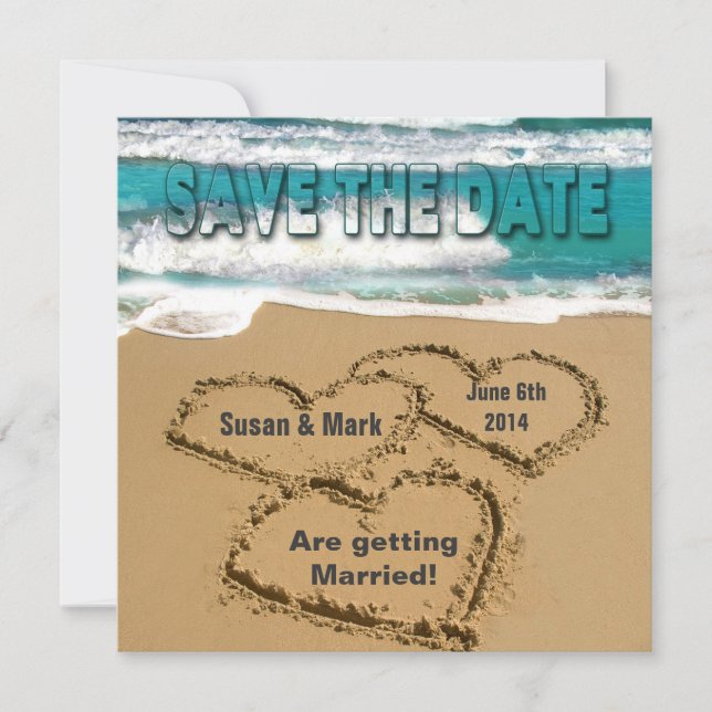 INVITATION SAUVEGARDEZ LA DATE - MARIAGE - PLAGE / OCÉAN (Devant)