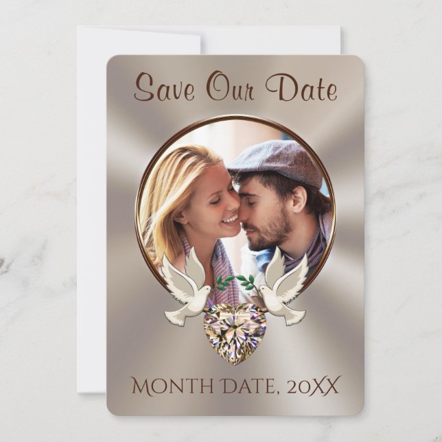 Invitation "Sauver la date" avec PHOTO, Personnali (Devant)