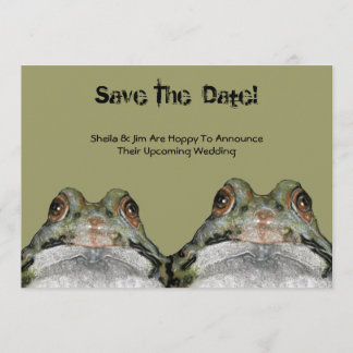 Invitation Sauver la date: Couple de grenouilles: Heureux d'a