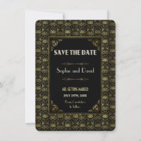 Sauver la date | Or noir Art Déco des années 20 ru