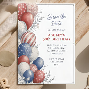 Invitation Sauver la Date Patriotique 50e Anniversaire