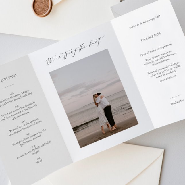 Invitation "Sauver la date" triptyque avec photo (Créateur téléchargé)