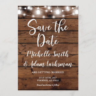 Invitation Sauvez la date Farmhouse Rustic Country Mason Jar