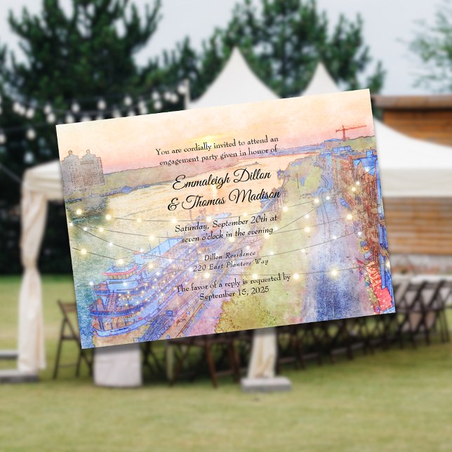 Invitation Savannah GA River Street Sunset Party (Créateur téléchargé)