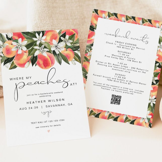 Invitation SAVANNAH Où Mes Pêches À Bachelorette (Créateur téléchargé)