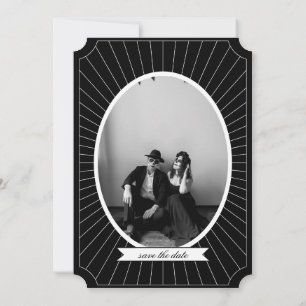 Invitation SAVE DATE Gothique Squelette Tarot Mariage B&W