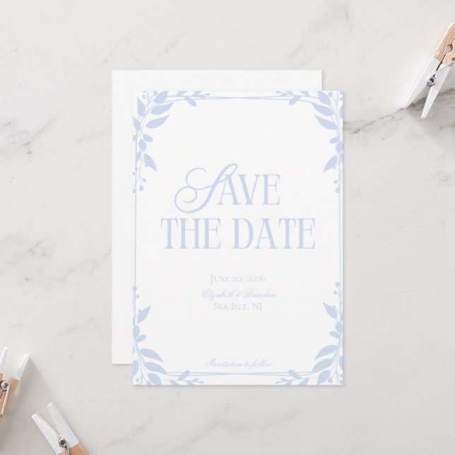 Invitation Save The Date (Devant/Arrière en situation)