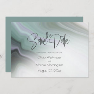Invitation Save the date Abstrait Dusty Sage Pale Violet I