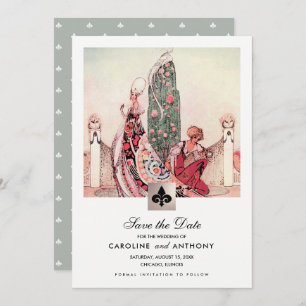 Invitation Save the date. Annonces de Mariage d'art vintage