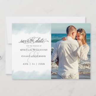 Invitation Save the date | Aquarelle verte Turquoise