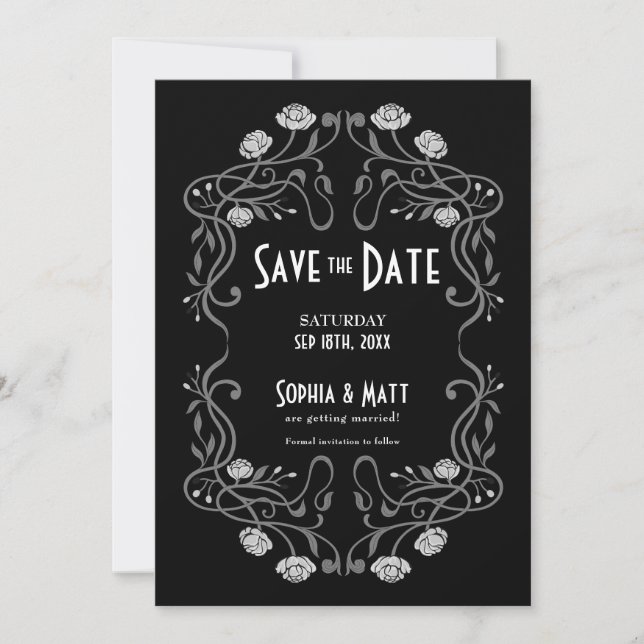 Invitation Save The Date Art Nouveau Wedding (Devant)