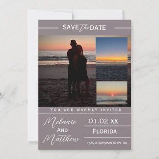 Invitation Save the Date Beach Photo Collage