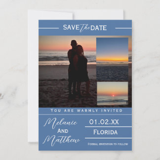 Invitation Save the Date Beach Photo Collage