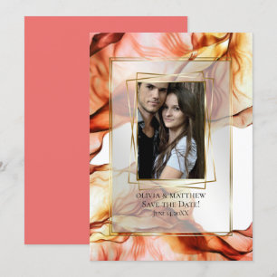 Invitation Save the date   Cadre photo Automne Abstrait 3