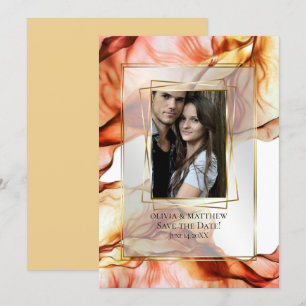 Invitation Save the date Cadre photo Automne Abstrait 5