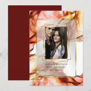 Invitation Save the date Cadre photo Couleurs d'automne Abs