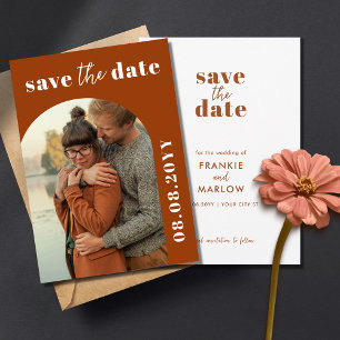 Invitation « Save the Date » en terracotta orange 