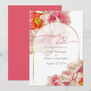 Invitation Save the date   Invitatiatio Rose de corail exotiq