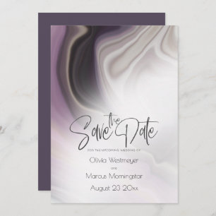 Invitation Save the date   Marbre de prune