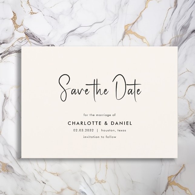 Invitation Save the date! Moderne, Minimale, Typographie, (Créateur téléchargé)