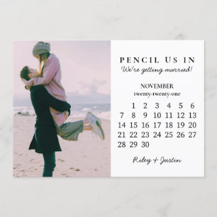 Invitation Save the date   Novembre 2021 Calendrier Moderne C