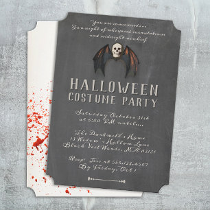 Invitation Scandale Vampire Bat Wings Skull Halloween Party