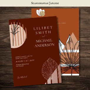 Invitation Scandinave Japandi Moderne Abstrait Dates d'enregi