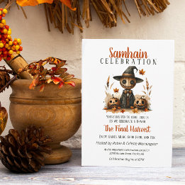 Invitation Scarecrow Samhain Harvest Halloween Party