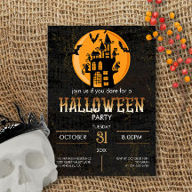 Scary Castle Flying Bats Halloween Party