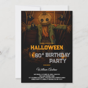 Invitation Scary Jack O' Lantern Halloween 60e Anniversaire P