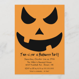 Invitation Scary Jack-o-lantern Halloween Citrouille Party